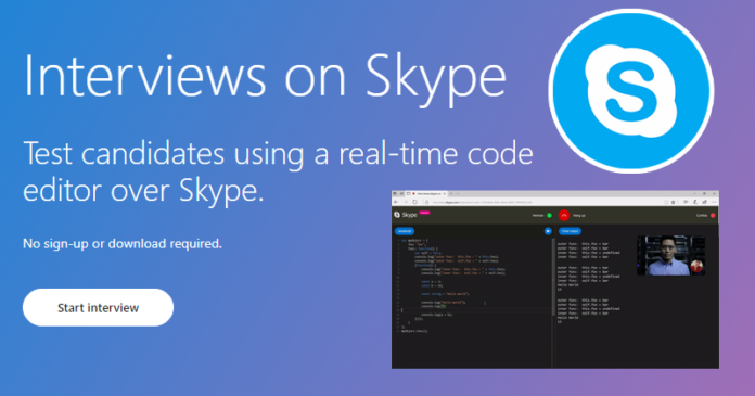 Skype introduced coding interviews feature