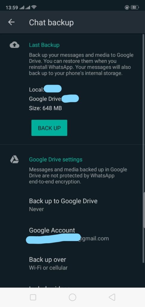 Tricks to Disable WhatsApp Chat Backup