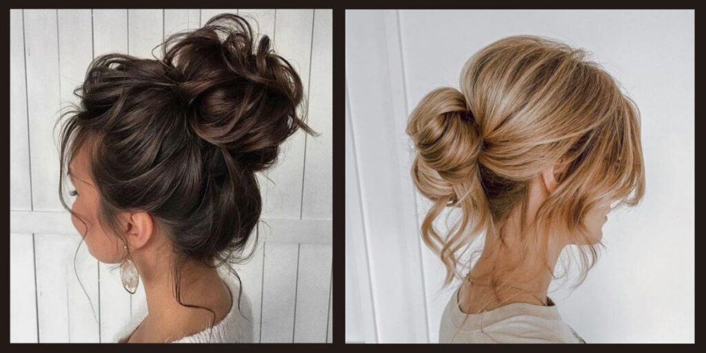 Messy Bun with Wispy Strands